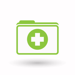 Isolated  line art  folder icon with a round pharmacy sign
