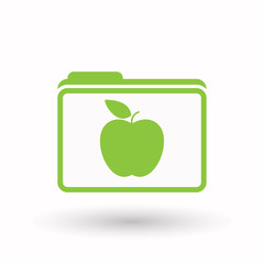 Isolated  line art  folder icon with an apple