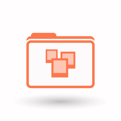 Fototapeta premium Isolated line art folder icon with a few photosa few photosa f