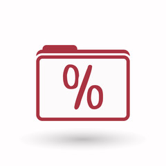 Isolated  line art  folder icon with a discount sign