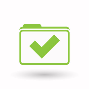 recommend clip art: Isolated  line art  folder icon with a check mark