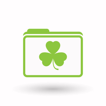 Isolated  line art  folder icon with a clover