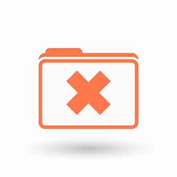 recommend clip art: Isolated  line art  folder icon with an x sign