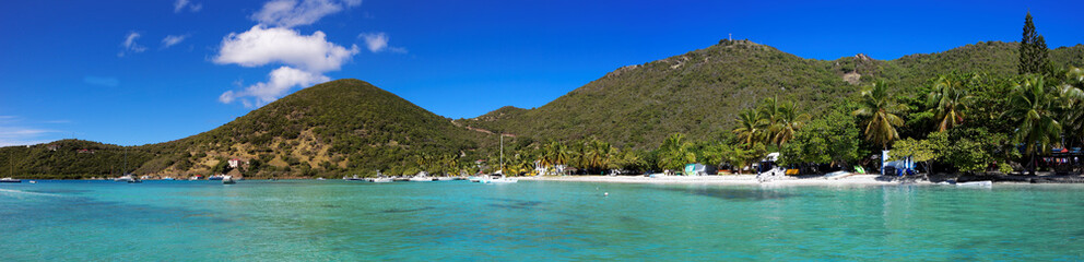 Tropical shoreline in British Virgin Island (BVI), Caribbean