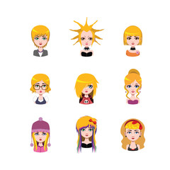 Women avatar with blonde hair #1