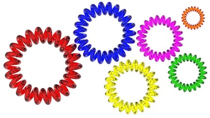 Coil spring. 3D illustration. 3D CG.