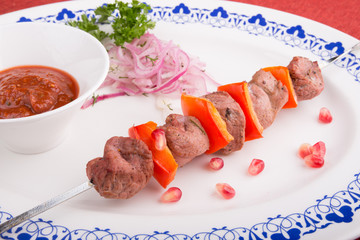 Grilled kebab meat