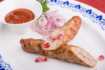 Grilled kebab meat