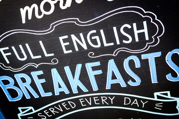 English breakfast advice in the streets of London