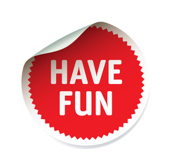 Red vector sticker and text hafe fun