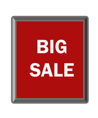 Big Sale written on a red backgraund