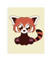 Cute red panda illustration