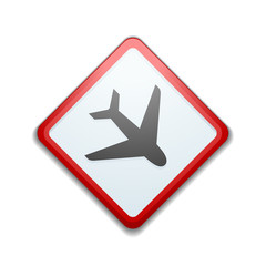 Obraz premium Airport Plane Hazard Sign