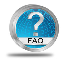 FAQ Button - 3D illustration