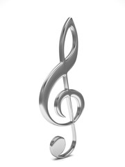 Obraz premium treble clefon white. 3d rendering.