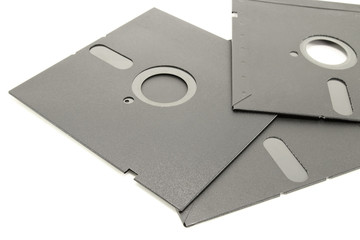 5.25 inch floppy disks isolated on white background