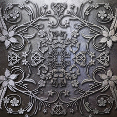 floral metal plate background