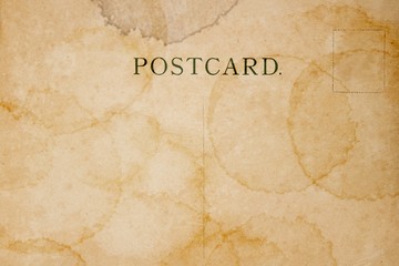 Backside of blank postcard with stain