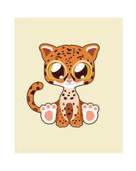 Cute jaguar illustration