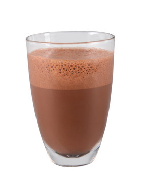 Isolated Shot Of Hot Chocolate In Glass.