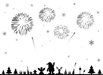 Weihnachten und Feuerwerk