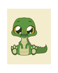 Cute crocodile illustration