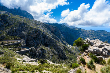 Port de Sa Calobra - beautiful coast street and landscape of  Mallorca, Spain