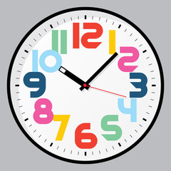 Vector clock colored numbers