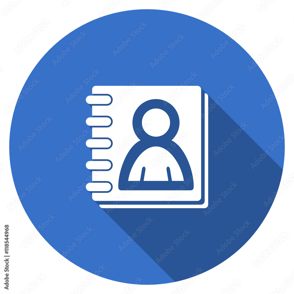 Poster flat design blue round web contact vector icon