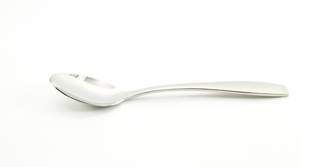 Metal spoon isolated on a white background