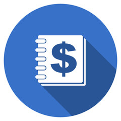 Flat design blue round web money vector icon