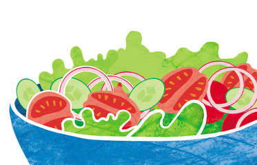 Vegetable salad on white background