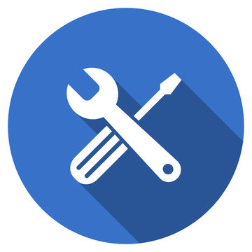Flat design blue round web tool vector icon