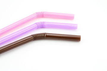 Drinking straws isolated on white background