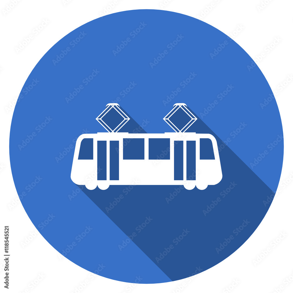 Poster flat design blue web tramway vector icon