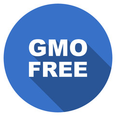Flat design blue web gmo free vector icon