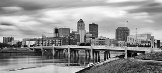 Photo sur Plexiglas Noir et blanc Downtown Des Moines