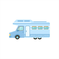 Travel Van Icon. Family Motorhome Flat Colorful Car