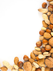 Background of mixed nuts with copy space