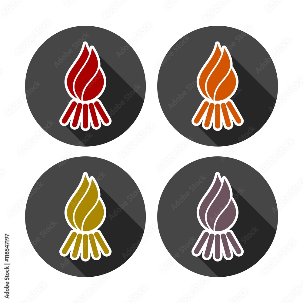 Canvas Prints Bonfire. Single flat icon on the circle. Vector illustration