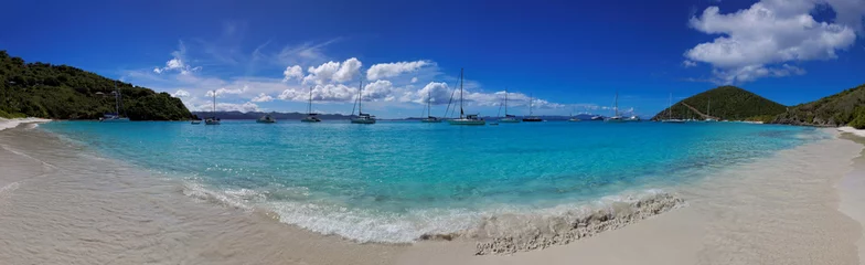 Crédence de cuisine en verre imprimé Caraïbes Tropical beach in British Virgin Island (BVI), Caribbean