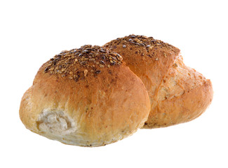 Traditional bread on white background