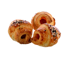 sesame bread on white background