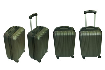 Journey suitcase isolated on white