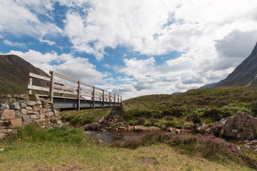 Brücke im Glen Coe Tal, Highlands, Schottland