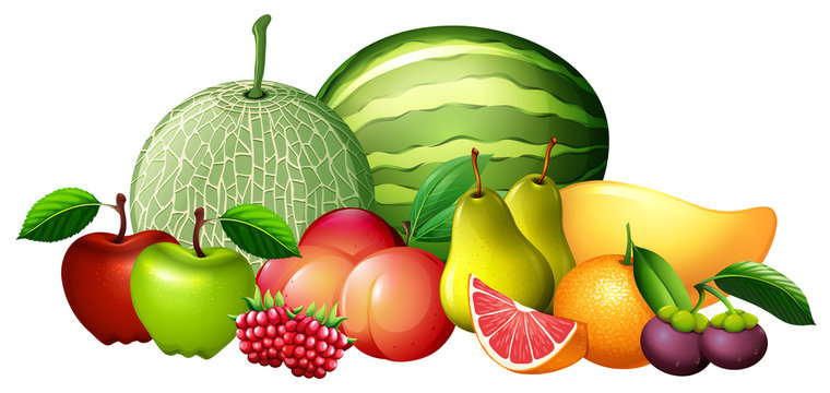 Different kinds of fresh fruit