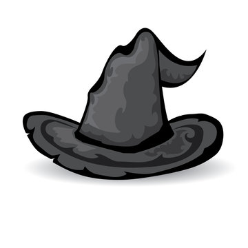 illustration of tall witch hat isolated on white
