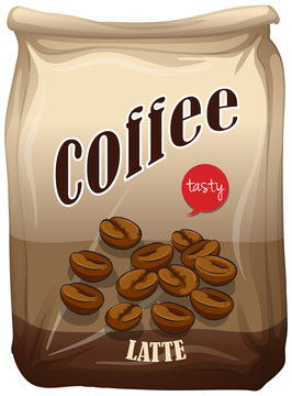 Bag of coffee latte
