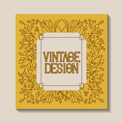 card retro vintage frame vector illustration design