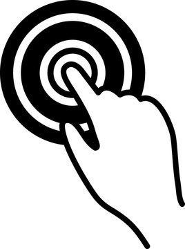Icon als Aufforderung zur Interaktion zwischen Nutzer und Benutzeroberfl&auml;che von interaktiven Exponaten, Tochscreens, Computern, Maschinen und Spielen